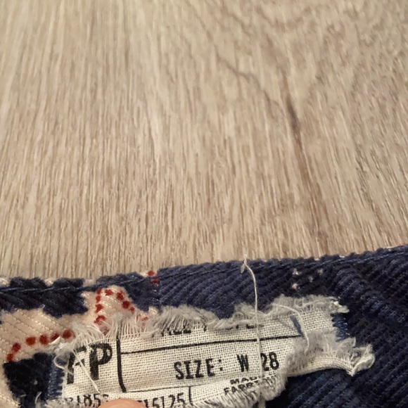 Free People Navy Floral Corduroy Pants - Picture 2 of 3